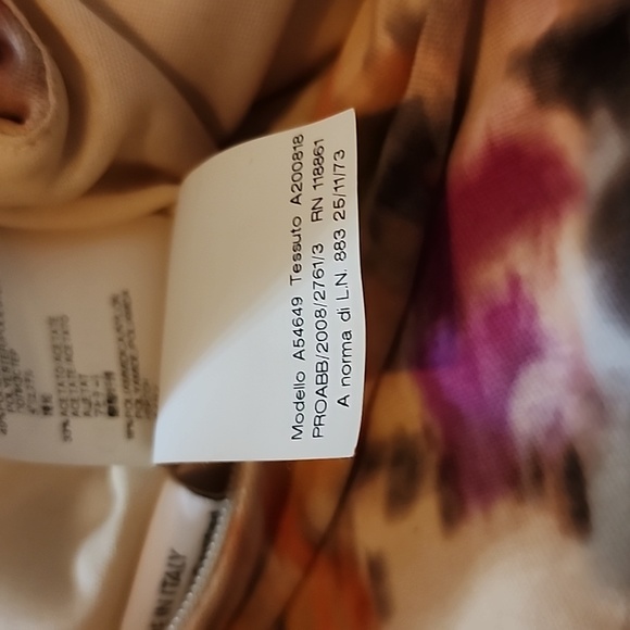 Vintage Gianni Versace Cream & Multicolor Sleeveless V Neck Midi Dress Size 40IT - Picture 10 of 13